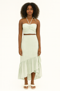 Set of Linen Blend Crop Top & Skirt