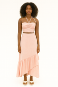 Set of Linen Blend Crop Top & Skirt