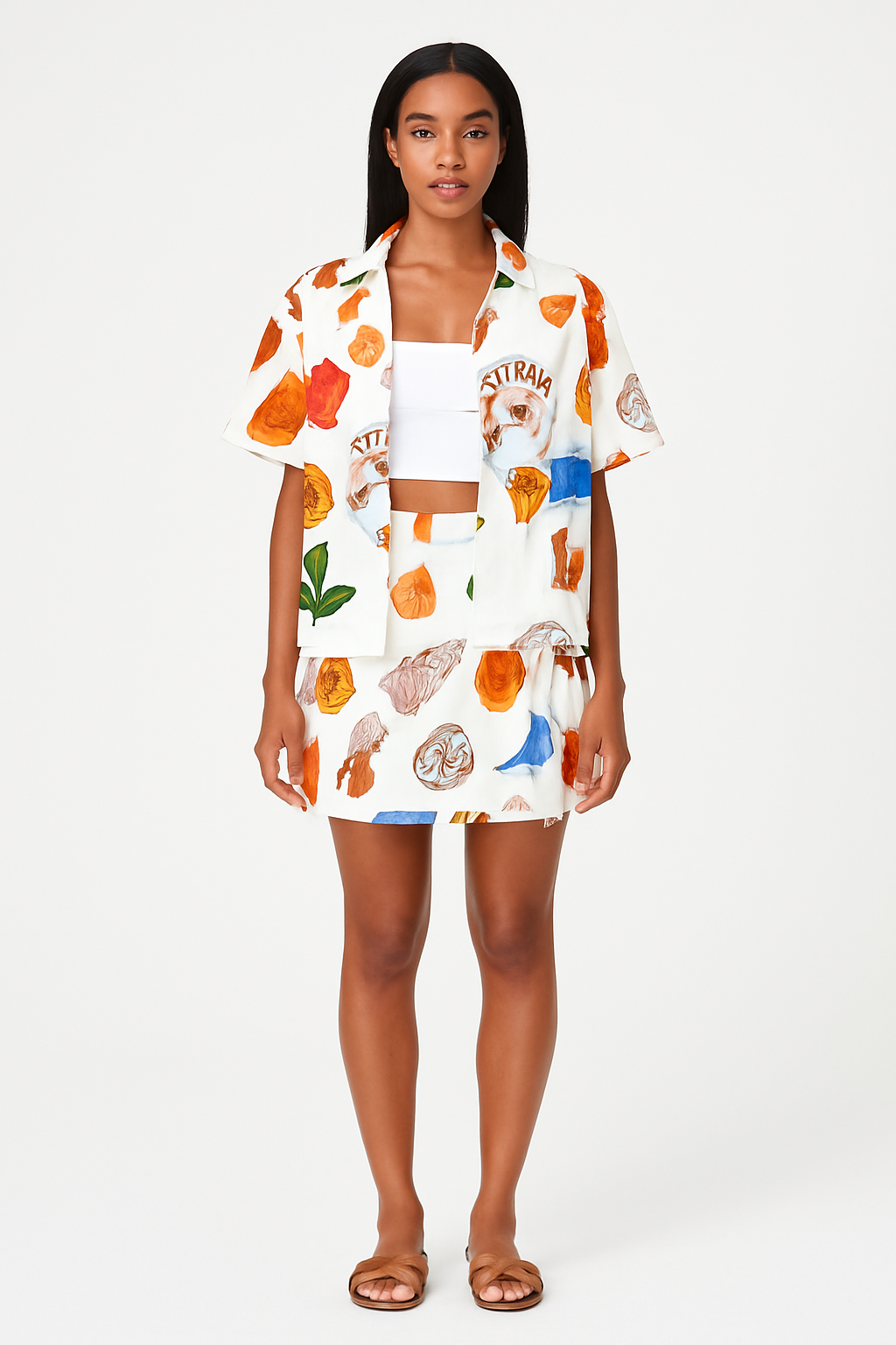 Set of Shells Printed Shirt & Skirt