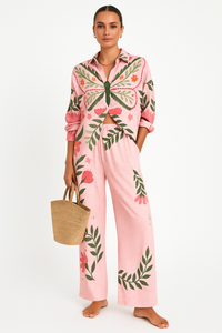 Butterfly Print Set of Shirt and Trouser