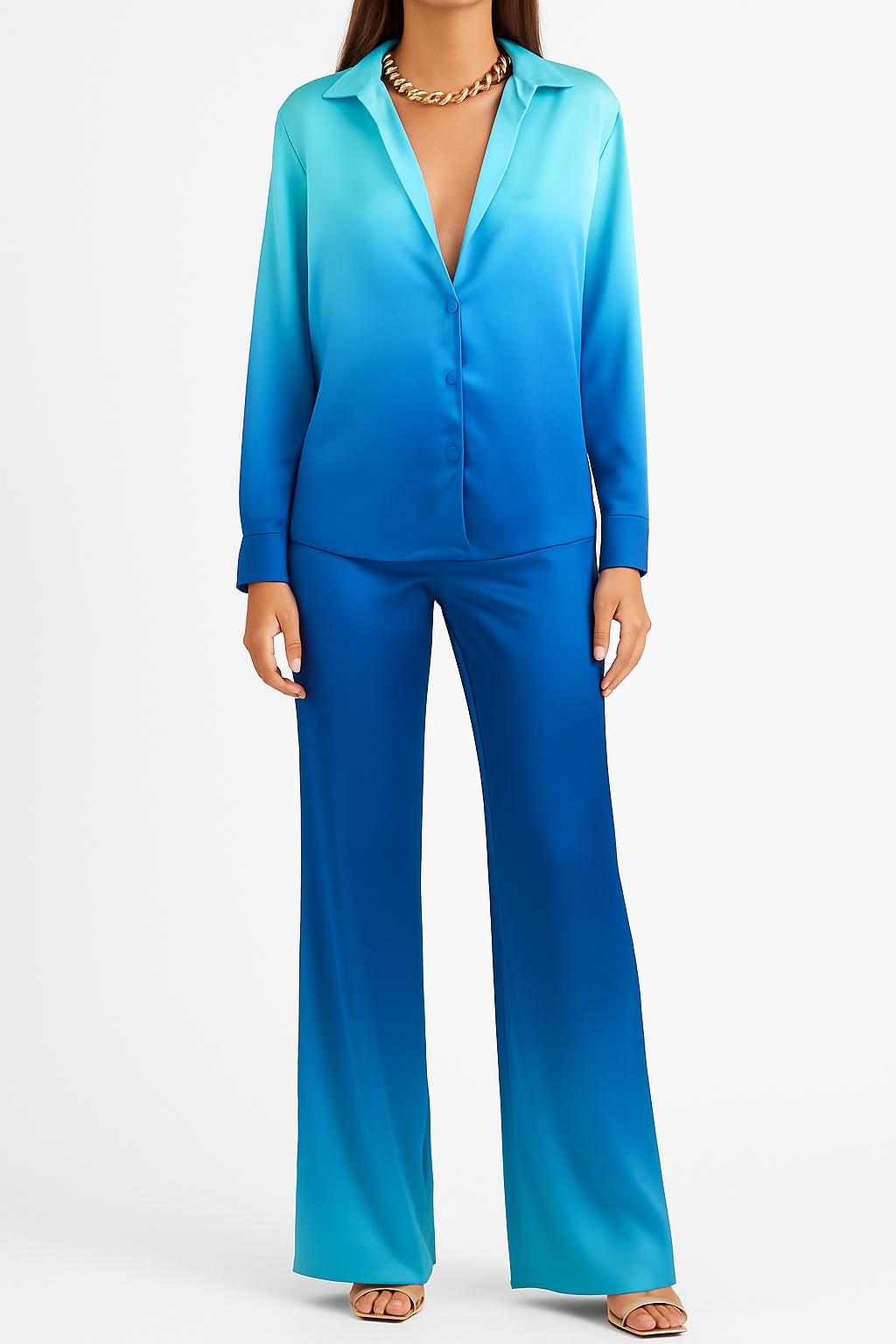 Satin Set of Shirt & Trouser