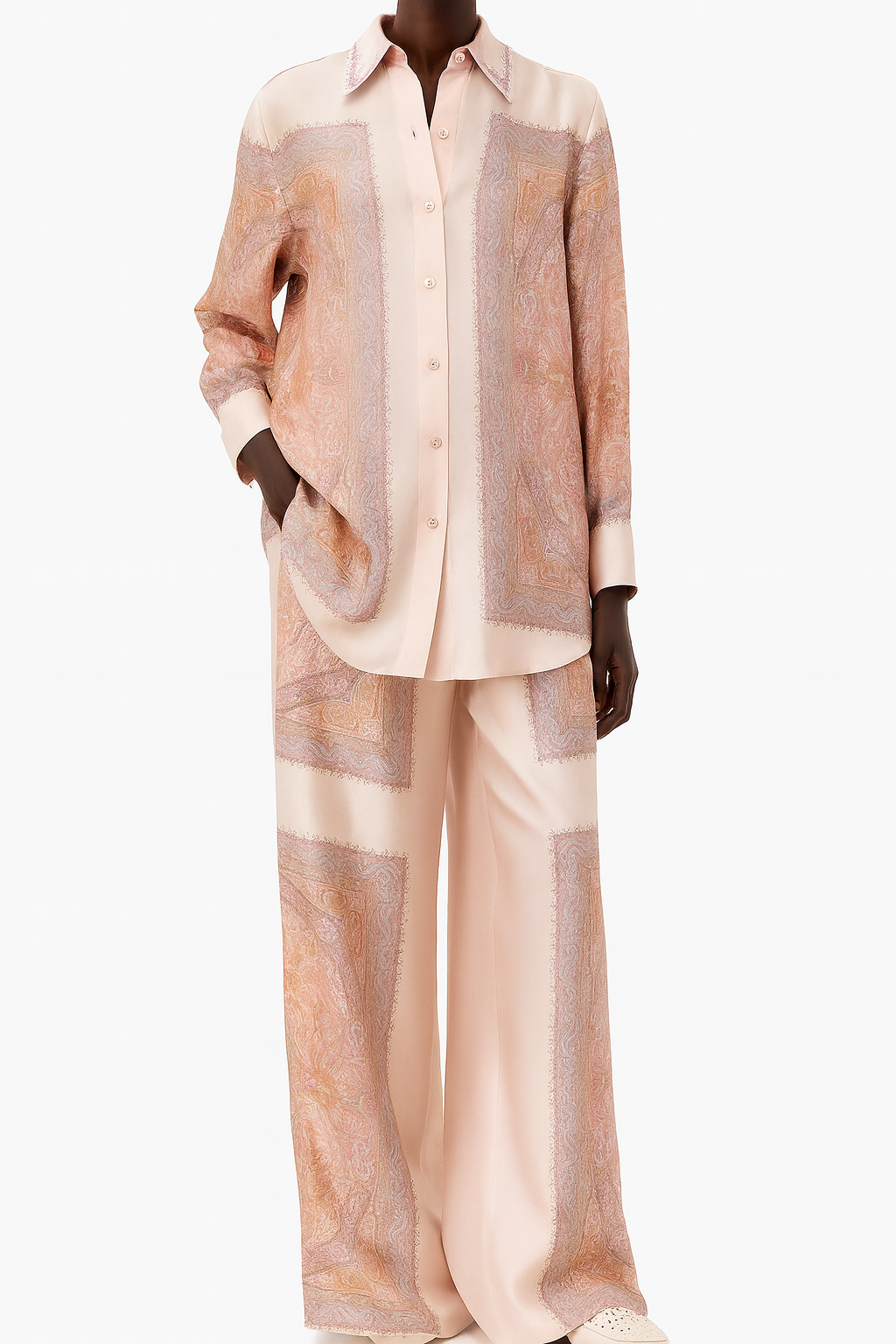 Satin Set Of Shirt & Trouser