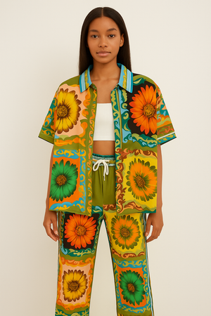 Floral Set Of Shirt & Trouser