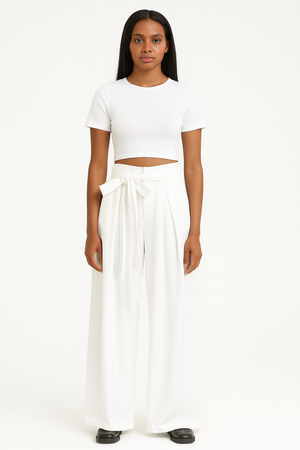 High-Waist Pleated Trousers