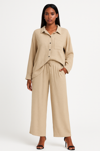 Shinny  Linen Set Of Shirt & Trouser