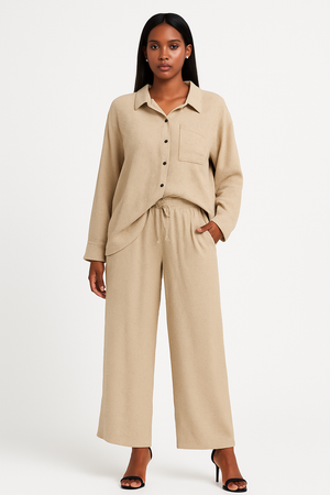 Shinny  Linen Set Of Shirt & Trouser