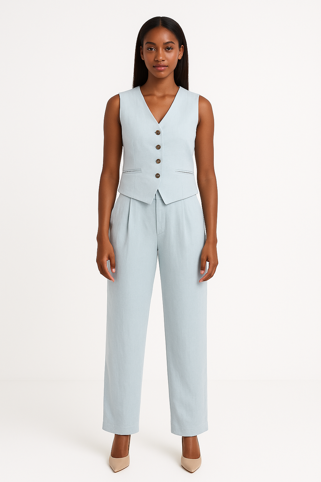 Linen Set of waistcoat & Trousers