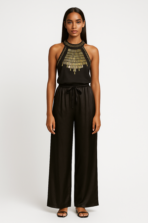 Satin Trousers With Elastic Waist