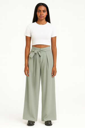 High-Waist Pleated Trousers