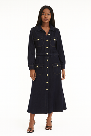 Denim Set Of Jacket & Skirt