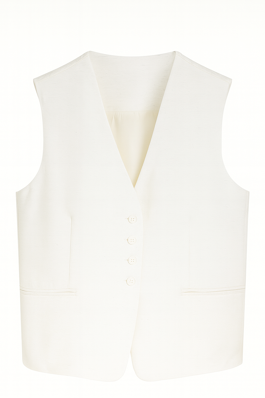 Linen Blend Tailored Waistcoat