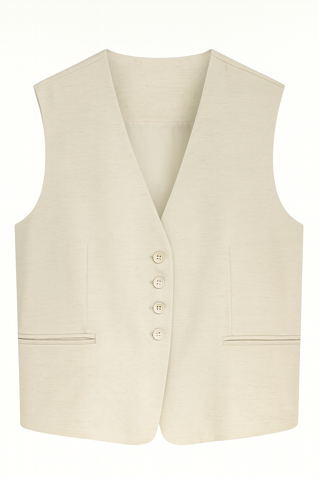 Linen Blend Tailored Waistcoat