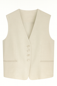 Linen Blend Tailored Waistcoat
