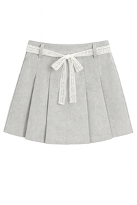 Denim Pleated Skirt