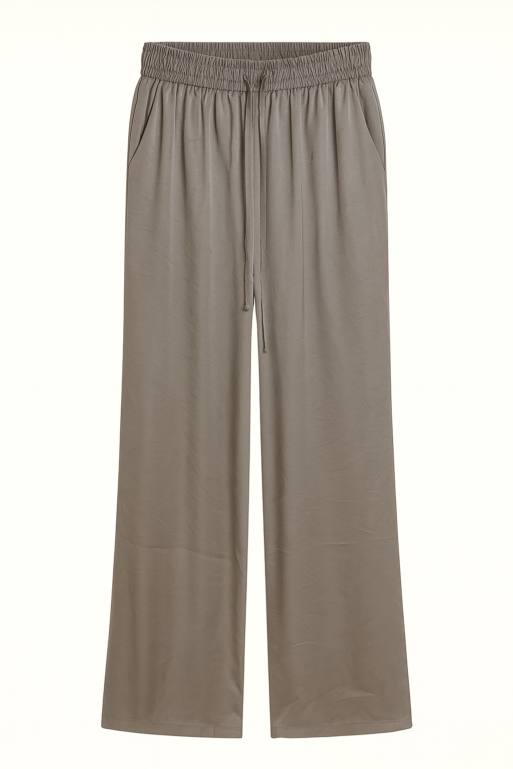Satin Trousers With Elastic Waist