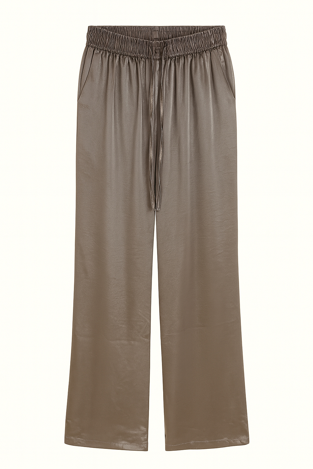 Satin Trousers With Elastic Waist