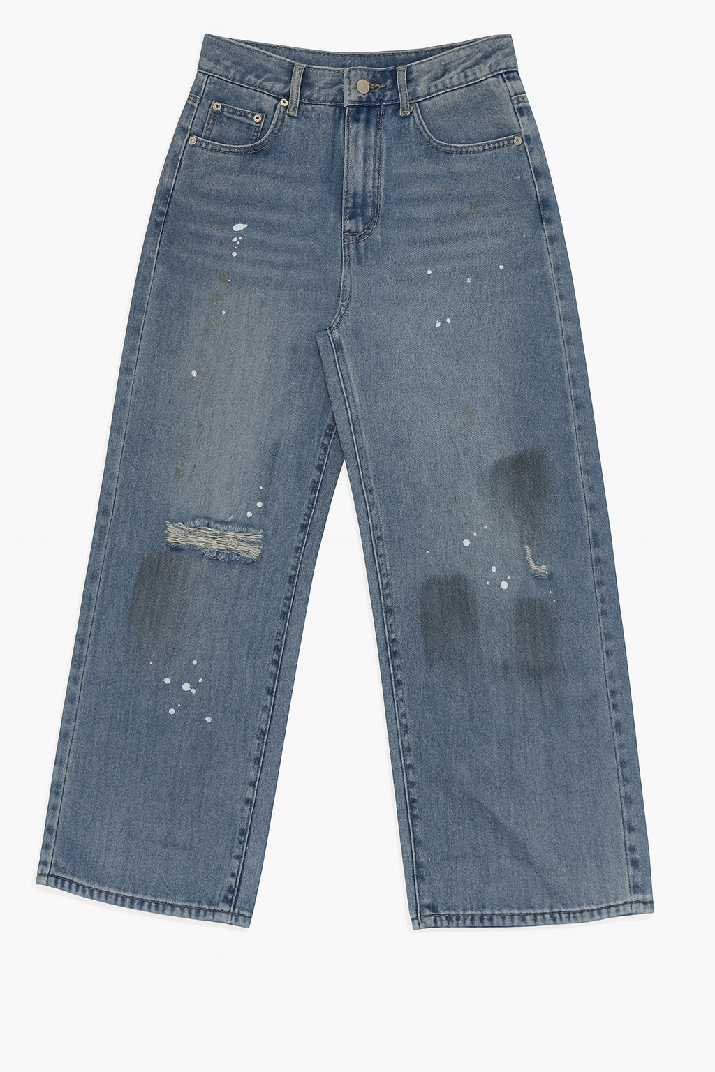 Relaxed Fit Jeans with Paint Splatter