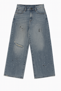 Relaxed Fit Jeans with Paint Splatter