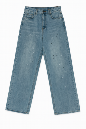 Relaxed Fit Jeans with Paint Splatter