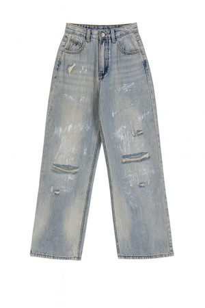 Ripped Metallic Jeans