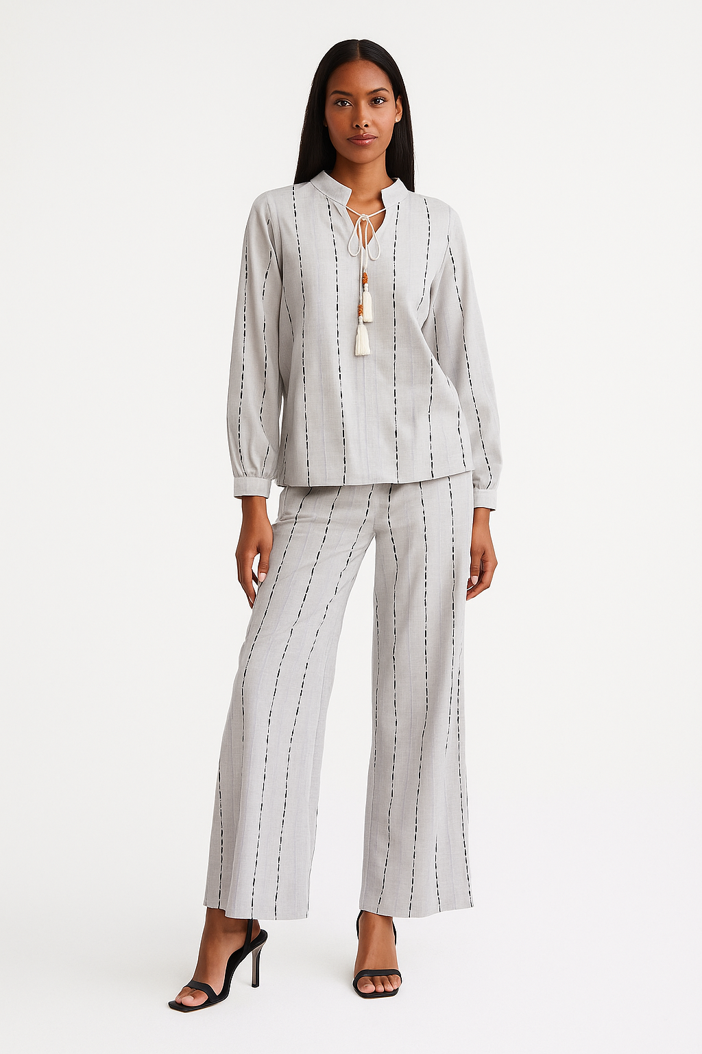 Stripped Set of Linen Shirt & Trouser