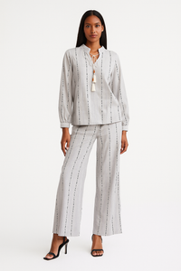 Stripped Set of Linen Shirt & Trouser