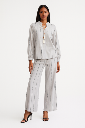 Stripped Set of Linen Shirt & Trouser