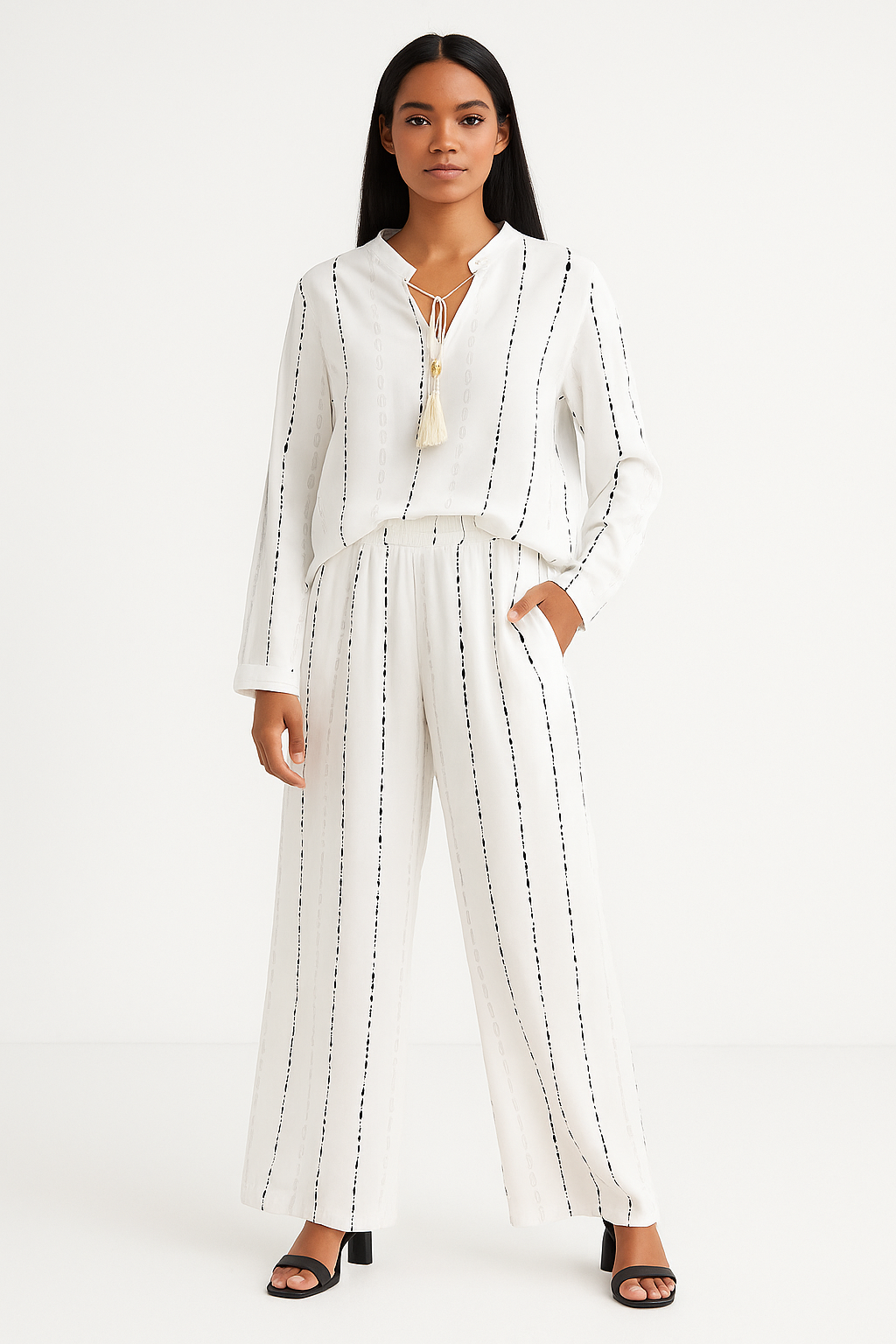 Stripped Set of Linen Shirt & Trouser