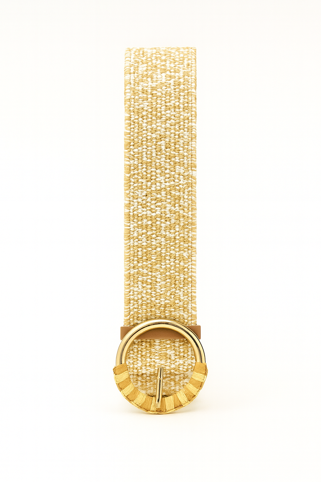 Raffia Belt with Round Buckle