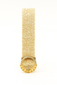 Raffia Belt with Round Buckle