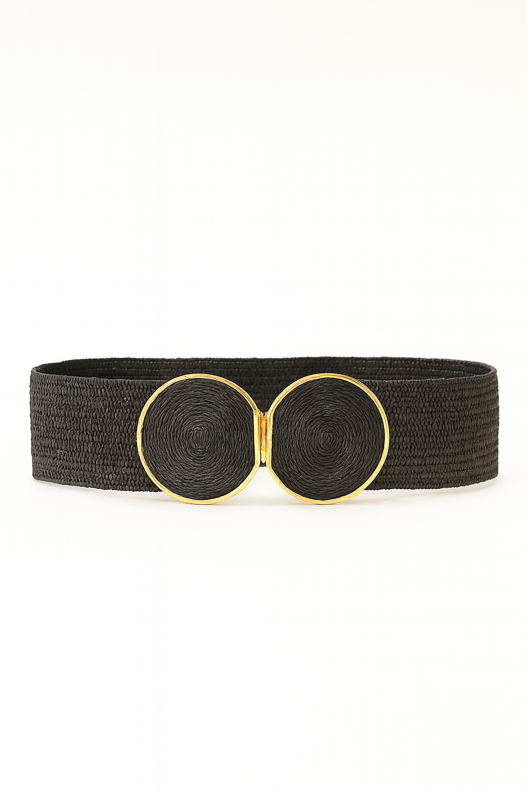 Double Buckle Raffia Belt