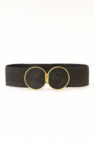 Double Buckle Raffia Belt