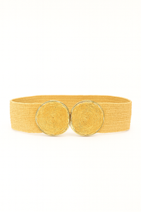 Double Buckle Raffia Belt