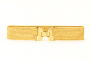 Square Buckle Raffia Belt