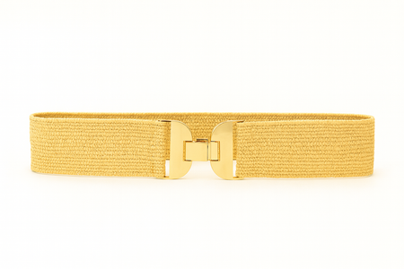 Square Buckle Raffia Belt