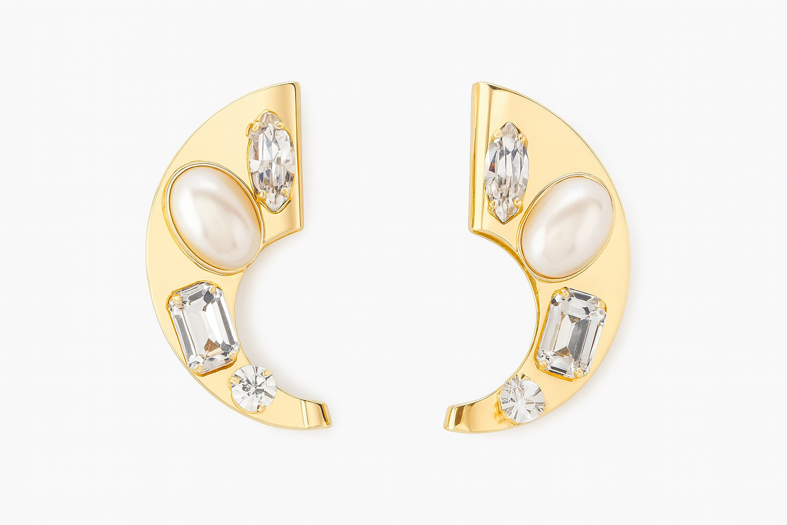 Metal Earrings with Stones