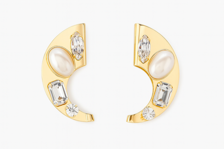 Metal Earrings with Stones