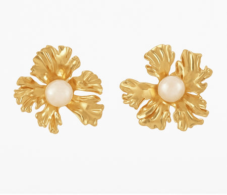 Golden Pearl Earrings