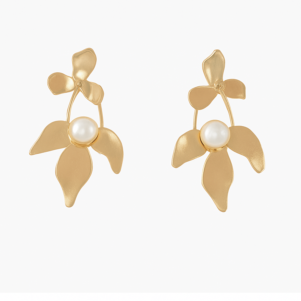 Golden Pearl Earrings