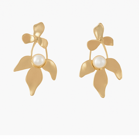 Golden Pearl Earrings