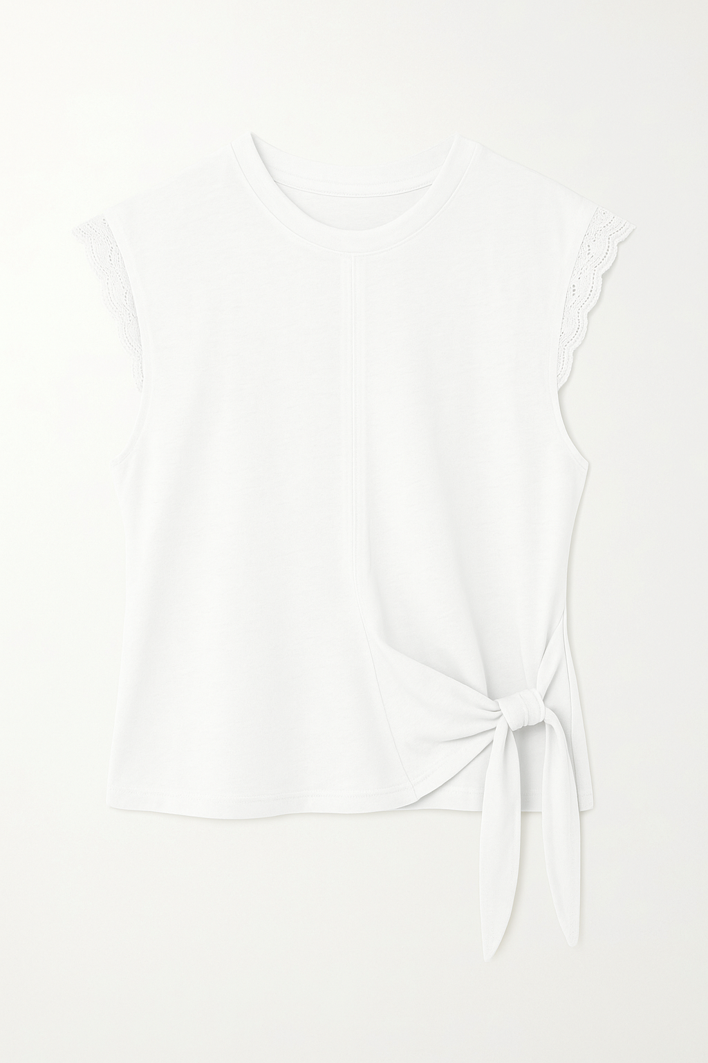 Cotton Top with Lace Hem