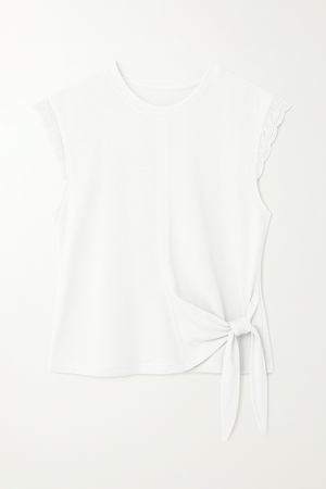 Cotton Top with Lace Hem