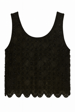 Bead Embroidered Crop Top