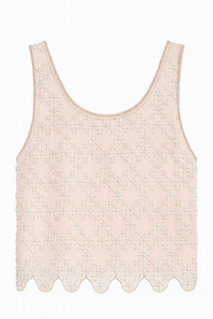 Bead Embroidered Crop Top
