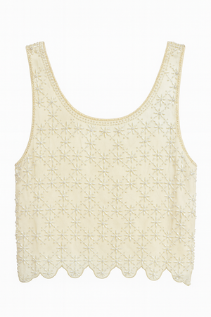 Bead Embroidered Crop Top