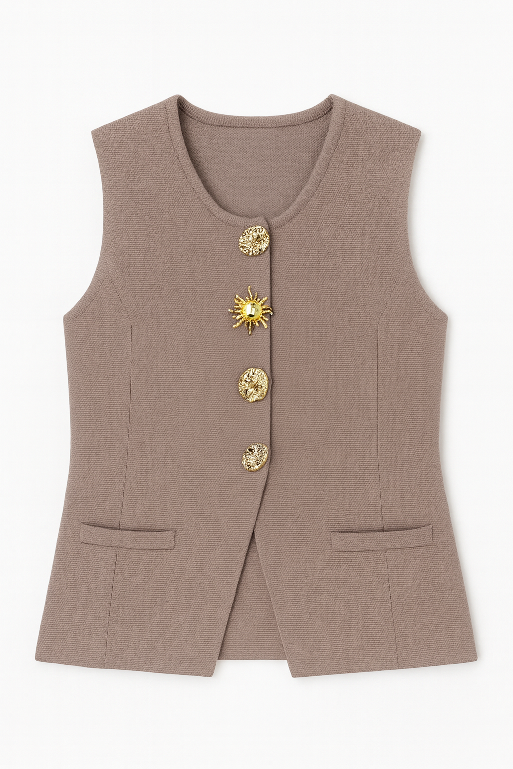 Knit Gold Button Top