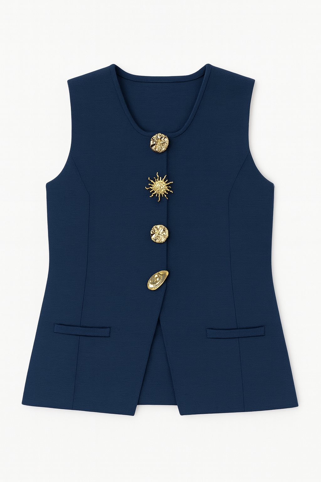 Knit Gold Button Top