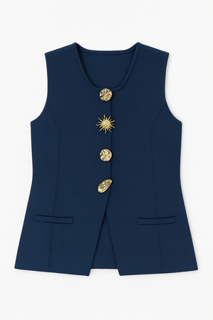 Knit Gold Button Top