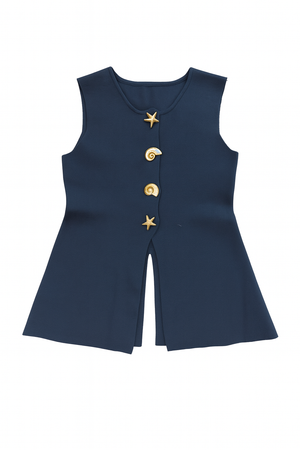 Knit Gold Button Top