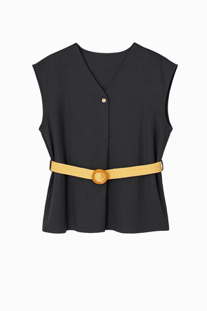 Linen Top With Belt